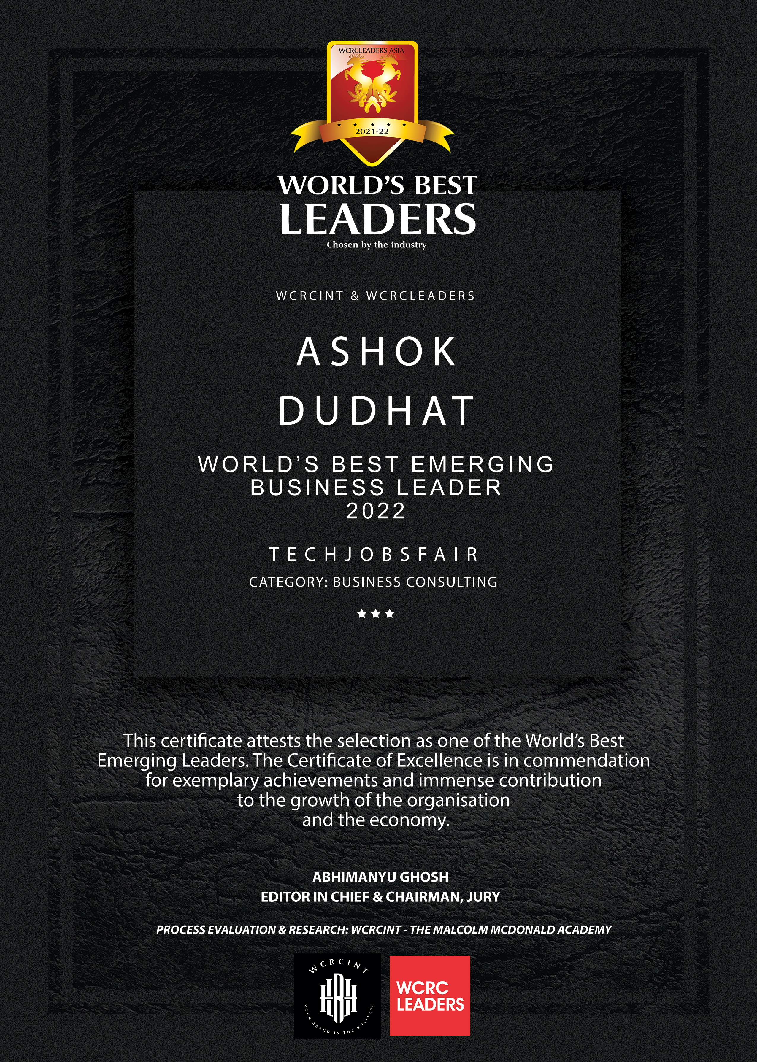World’s Best Emerging Business Leader 2022
